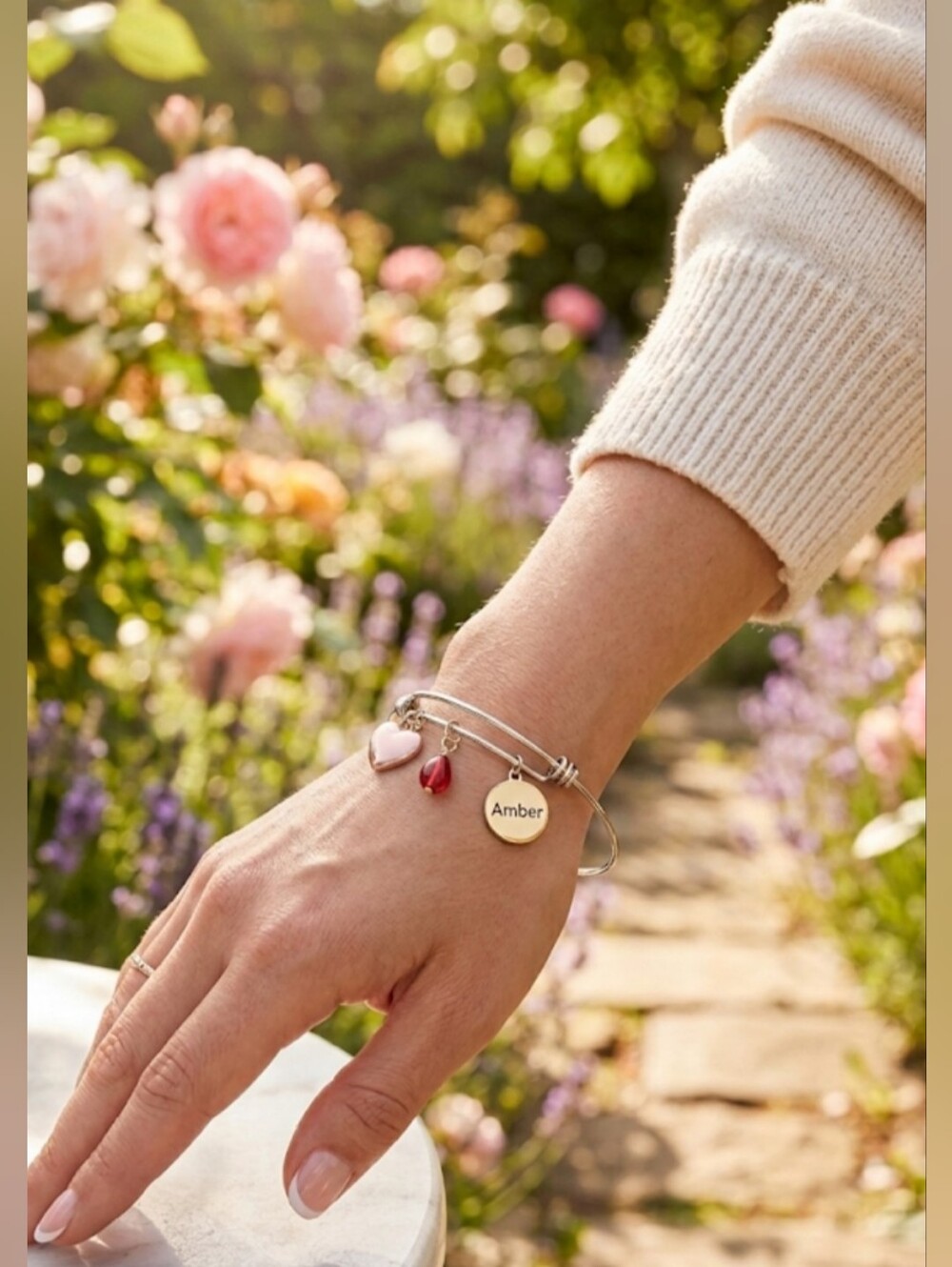 ​NWT Swibco Personalized Bracelet AMBER Monogram